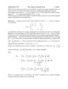Mathematics 369 The Jordan Canonical Form A. Hulpke While S