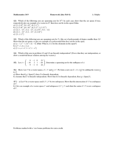 Mathematics 369 Homework (due Feb 8) 12) A. Hulpke