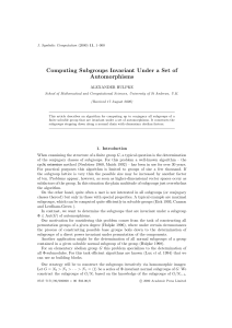 Computing Subgroups Invariant Under a Set of Automorphisms ALEXANDER HULPKE