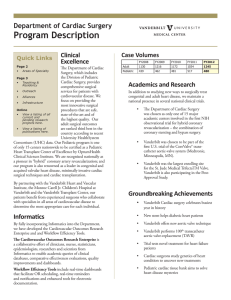 Program Description Department of Cardiac Surgery Clinical Excellence