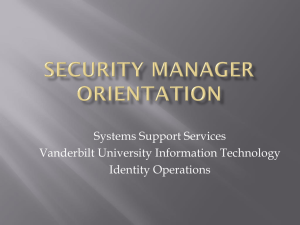 Systems Support Services Vanderbilt University Information Technology Identity Operations