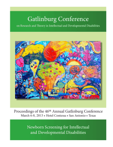 Gatlinburg Conference Newborn Screening for Intellectual and Developmental Disabilities