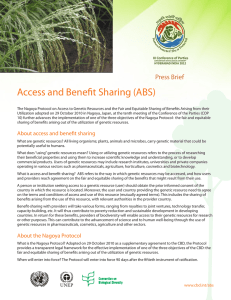 Access and Benefit Sharing (ABS) Press Brief