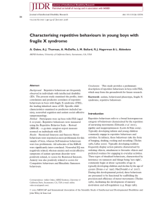 Characterising repetitive behaviours in young boys with fragile X syndrome