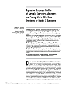 Expressive Language Profiles of Verbally Expressive Adolescents and Young Adults With Down