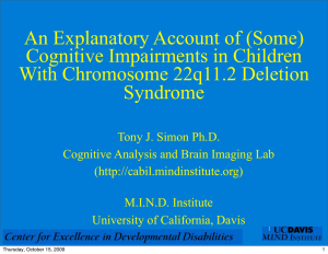 An Explanatory Account of (Some) Cognitive Impairments in Children Syndrome