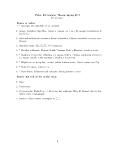 Pries: 405 Number Theory, Spring 2012 Review sheet. Topics to review