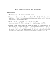 Pries: 676 Number Theory. 2010. Homework 3. Integral closure − x