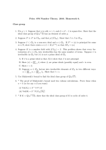 Pries: 676 Number Theory. 2010. Homework 6. Class group