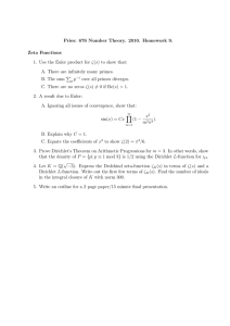 Pries: 676 Number Theory. 2010. Homework 9. Zeta Functions