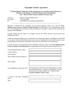 Copyright Transfer Agreement  3 International Conference on the
