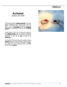 Acharei  H&#34;B Parshah Acharei