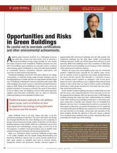 A Opportunities and Risks in Green Buildings LEGAL BRIEfS