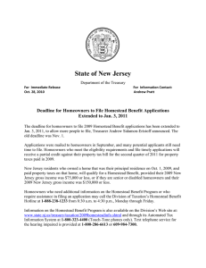 State of New Jersey  Department of the Treasury