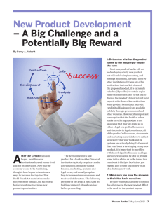 New Product Development  –  A Big Challenge and a