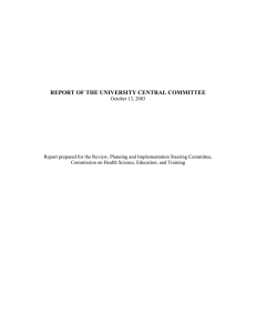REPORT OF THE UNIVERSITY CENTRAL COMMITTEE