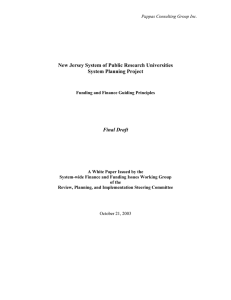 New Jersey System of Public Research Universities System Planning Project Final Draft