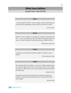 What Jews Believe Lesson Five: Free Choice  Text 1