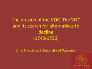 The erosion of the VOC. The VOC decline (1740-1796)