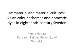 Immaterial and material cultures: Asian colour schemes and domestic Hanna Hodacs