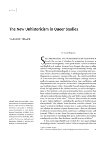 S The New Unhistoricism in Queer Studies ] valerie traub