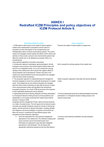 ANNEX I Redrafted ICZM Principles and policy objectives of Redrafted ICZM Principles