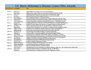 UC Davis Alzheimer's Disease Center Pilot Awards Award Period Investigator Title