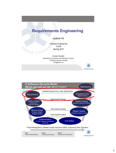 Requirements Engineering A Software Life-cycle Model Lecture 7-8