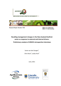 Recalling management changes in the New Zealand kiwifruit