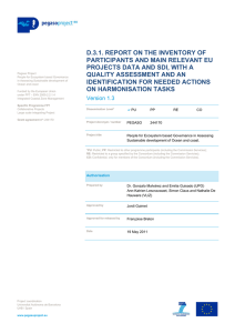 D.3.1. REPORT ON THE INVENTORY OF PARTICIPANTS AND MAIN RELEVANT EU