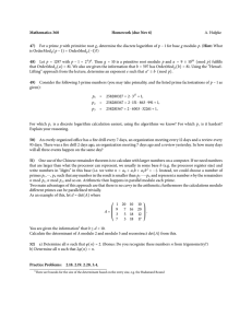 Mathematics 360 Homework (due Nov 6) 47) A. Hulpke