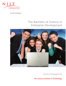 The Bachelor of Science in Enterprise Development New Jersey Institute of Technology
