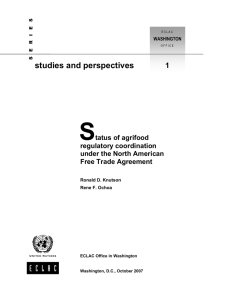 S studies and perspectives 1 tatus of agrifood