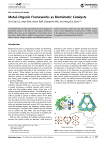 Metal–Organic Frameworks as Biomimetic Catalysts