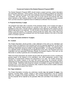 Format and Content of the Student Research Proposal (SRP)*