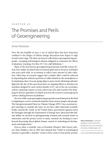 The Promises and Perils of Geoengineering Simon Nicholson