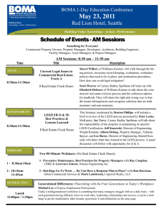 May 23, 2011 Schedule of Events - AM Sessions