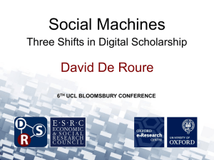 Social Machines David De Roure Three Shifts in Digital Scholarship 6