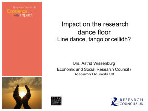 Impact on the research dance floor Line dance, tango or ceilidh?