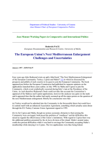 The European Union’s Next Mediterranean Enlargement Challenges and Uncertainties