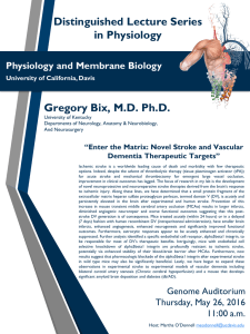 Distinguished Lecture Series in Physiology Gregory Bix, M.D. Ph.D. Physiology and Membrane Biology