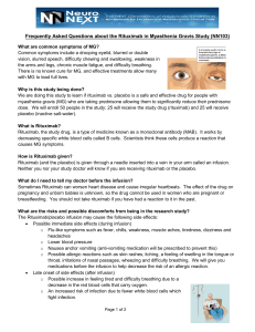 Frequently Asked Questions about the Rituximab in Myasthenia Gravis Study...