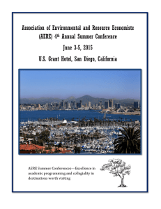 Association of Environmental and Resource Economists (AERE) 4 Annual Summer Conference