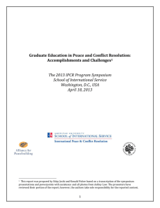 Graduate Education in Peace and Conflict Resolution: Accomplishments and Challenges