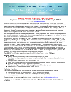 T32 Post-doctoral Clinical Research Training Program Call for Applications
