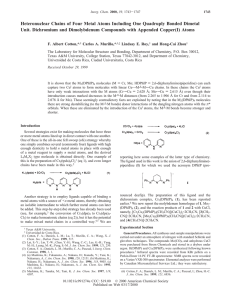 Heteronuclear Chains of Four Metal Atoms Including One Quadruply Bonded... Unit. Dichromium and Dimolybdenum Compounds with Appended Copper(I) Atoms