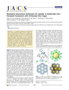 − Multipoint Interactions Enhanced CO Uptake: A Zeolite-like Zinc