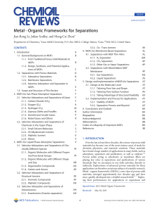 Organic Frameworks for Separations Metal Jian-Rong Li, Julian Sculley, and Hong-Cai Zhou*