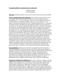 Occupational Health - Zoonotic Disease Fact Sheet #23 SPECIES: TUBERCULOSIS
