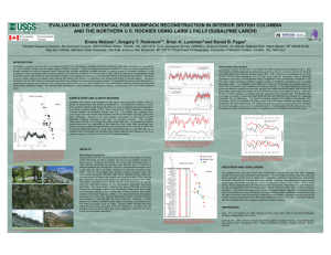 EVALUATING THE POTENTIAL FOR SNOWPACK RECONSTRUCTION IN INTERIOR BRITISH COLUMBIA